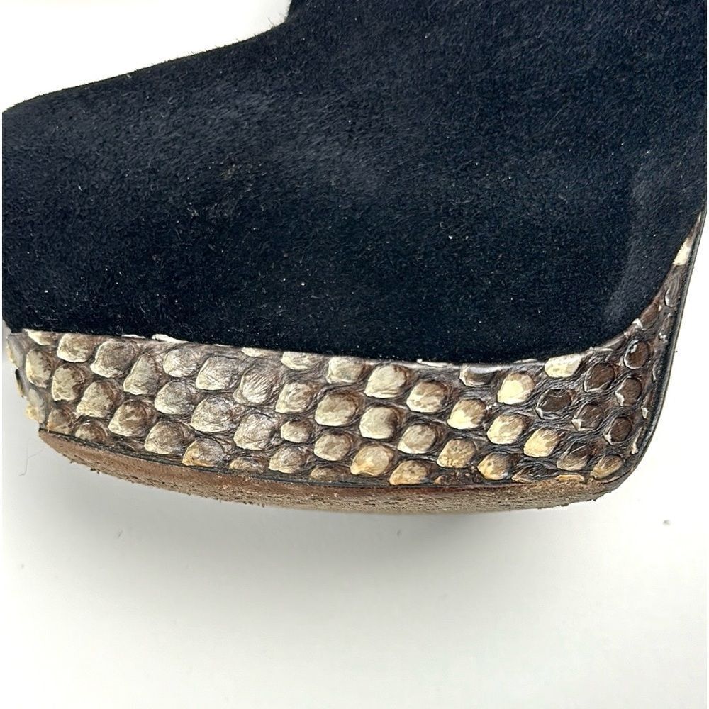 Alexandre Birman Black Suede Python Heels Ankle B… - image 8